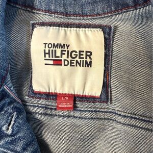 Tommy Hilfiger Denim Jean Jacket Women’s Large Classic Blue Button Front